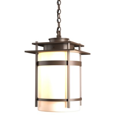 Hubbardton Forge Banded Outdoor Pendant Light - Color: Cream - Size: Large 