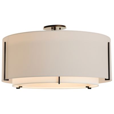 Hubbardton Forge Exos Double Shade Semi-Flushmount Light - Color: Beige - S