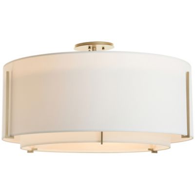 Hubbardton Forge Exos Double Shade Semi-Flushmount Light - Color: Beige - S