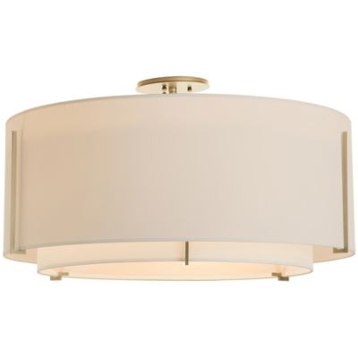 Hubbardton Forge Exos Double Shade Semi-Flushmount Light - Color: Beige - S