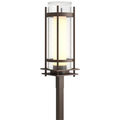 Hubbardton Forge Banded Seeded Glass Outdoor Post Light - Color: Bronze - S