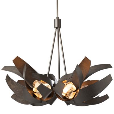 Hubbardton Forge Corona Brass Accent Pendant Light - Color: Silver - Size: 