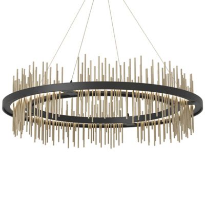 Hubbardton Forge Gossamer Circular LED Pendant Light - Color: Black - Size: