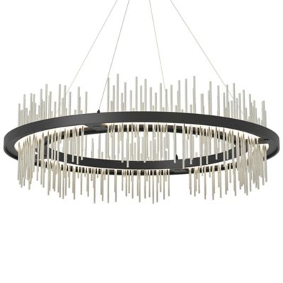 Hubbardton Forge Gossamer Circular LED Pendant Light - Color: Black - Size: