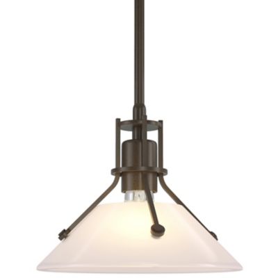 Hubbardton Forge Henry Glass Mini Pendant Light - Color: White - Size: Stan