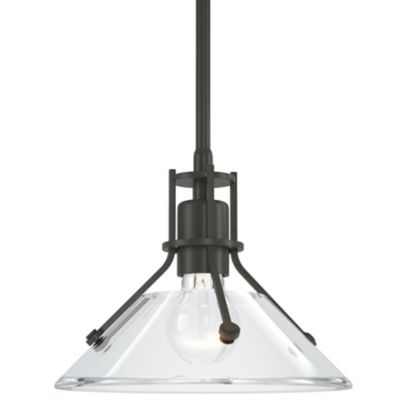 Hubbardton Forge Henry Glass Mini Pendant Light - Color: Clear - Size: Stan