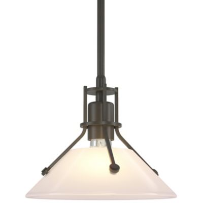 Hubbardton Forge Henry Glass Mini Pendant Light - Color: White - Size: Stan