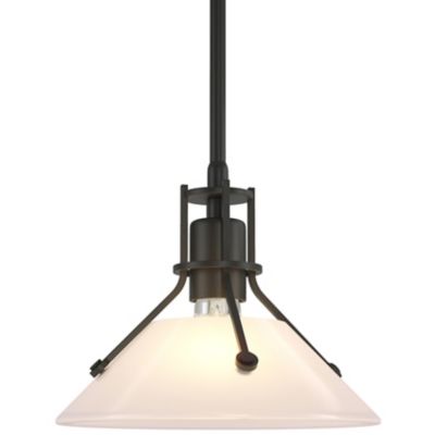 Hubbardton Forge Henry Glass Mini Pendant Light - Color: White - Size: Stan