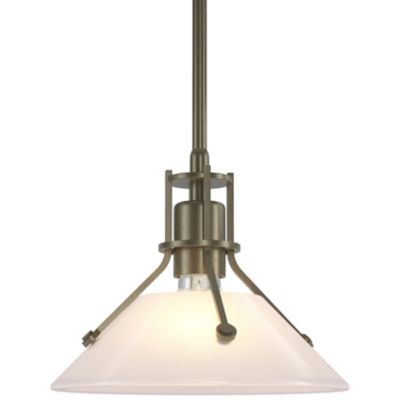 Hubbardton Forge Henry Glass Mini Pendant Light - Color: White - Size: Stan