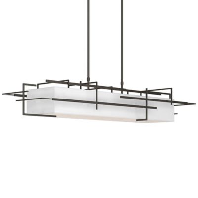 Hubbardton Forge Etch Linear Chandelier Light - Color: Grey - Size: Short -