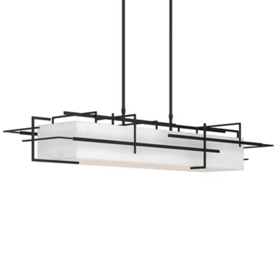 Hubbardton Forge Etch Linear Chandelier Light - Color: Black - Size: Short 