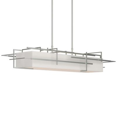 Hubbardton Forge Etch Linear Chandelier Light - Color: Silver - Size: Short