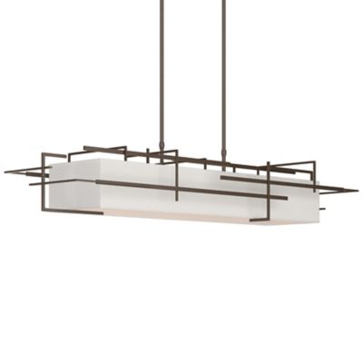 Etch Linear Chandelier Light - Color: Bronze - Size: Short - Hubbardton Forge 136390-1016