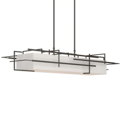 Hubbardton Forge Etch Linear Chandelier Light - Color: Grey - Size: Short -