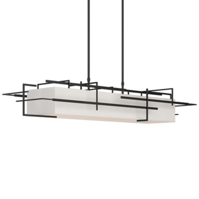 Hubbardton Forge Etch Linear Chandelier Light - Color: Black - Size: Short 