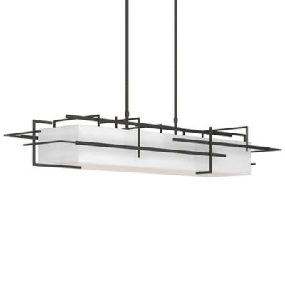 Hubbardton Forge Etch Linear Chandelier Light - Color: Silver - Size: Short