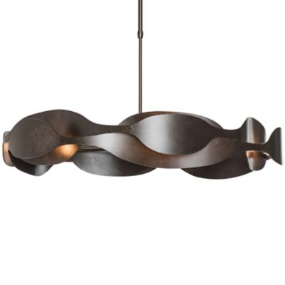 Hubbardton Forge Waves Pendant Light - Color: Grey - Size: Standard - 13216