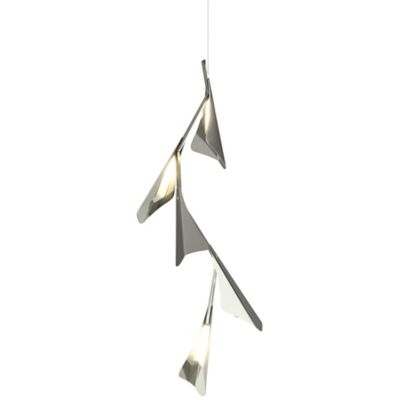 Hubbardton Forge Plume Vertical LED Pendant Light - Color: Silver - 135006-