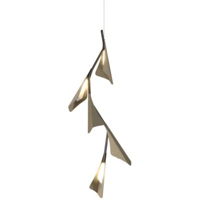 Hubbardton Forge Plume Vertical LED Pendant Light - Color: Gold - 135006-11