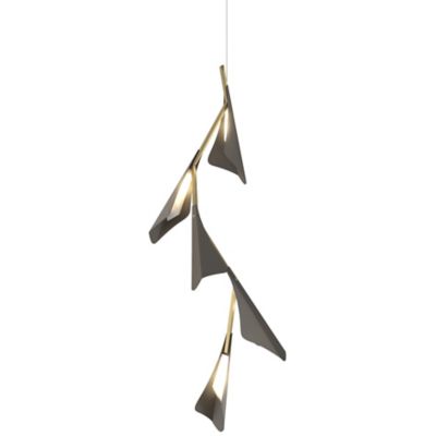 Hubbardton Forge Plume Vertical LED Pendant Light - Color: Grey - 135006-11