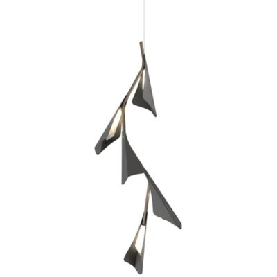 Hubbardton Forge Plume Vertical LED Pendant Light - Color: Black - 135006-1