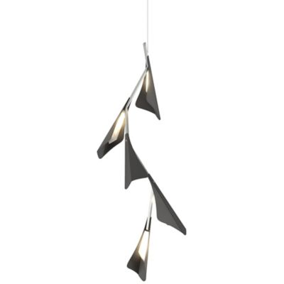 Hubbardton Forge Plume Vertical LED Pendant Light - Color: Black - 135006-1