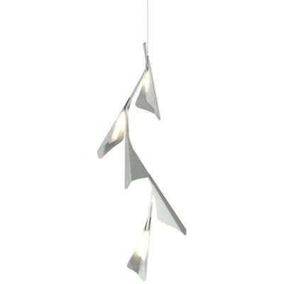 Hubbardton Forge Plume Vertical LED Pendant Light - Color: Silver - 135006-