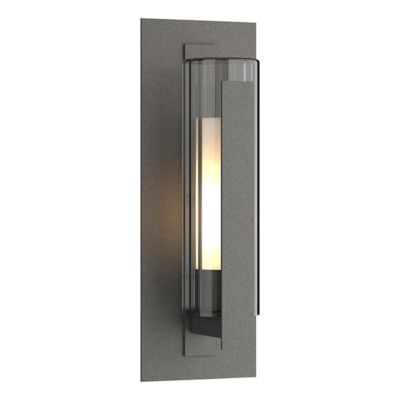 Hubbardton Forge Vertical Bar Fluted Outdoor Wall Sconce - Color: Grey - Si