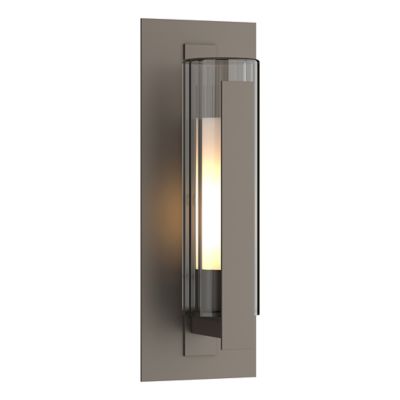 Hubbardton Forge Vertical Bar Fluted Outdoor Wall Sconce - Color: Grey - Si