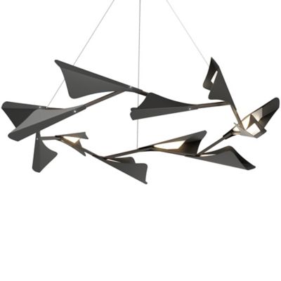 Hubbardton Forge Plume LED Chandelier - Color: Black - 135008-1111