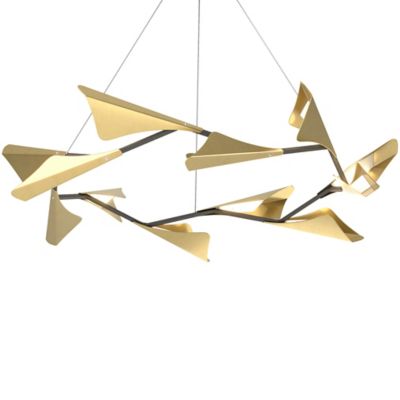 Hubbardton Forge Plume LED Chandelier - Color: Brass - 135008-1126