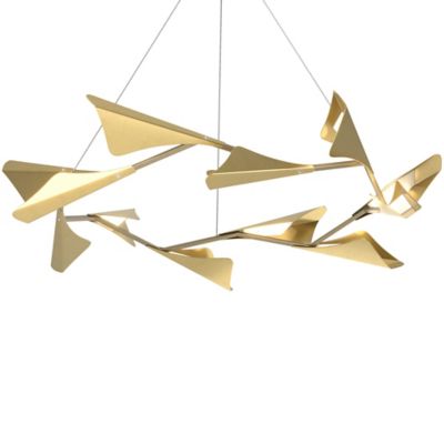 Hubbardton Forge Plume LED Chandelier - Color: Brass - 135008-1128