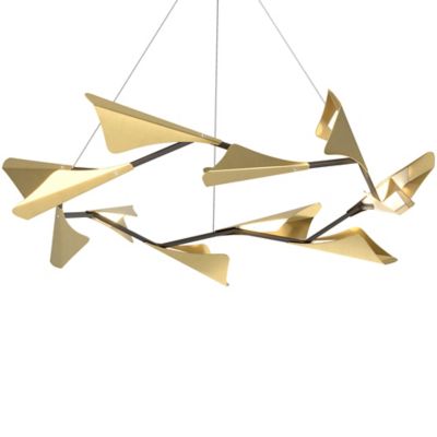 Hubbardton Forge Plume LED Chandelier - Color: Brass - 135008-1130