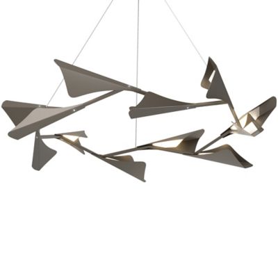 Hubbardton Forge Plume LED Chandelier - Color: Grey - 135008-1023