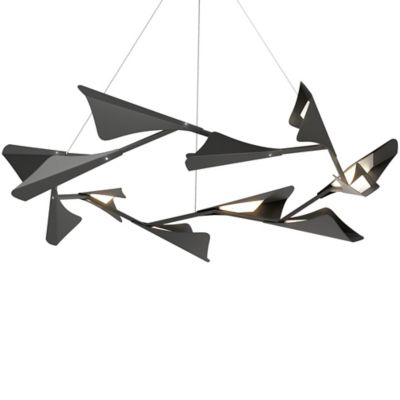 Hubbardton Forge Plume LED Chandelier - Color: Black - 135008-1045