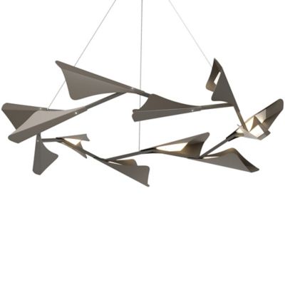 Hubbardton Forge Plume LED Chandelier - Color: Silver - 135008-1053