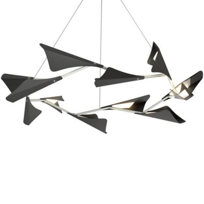 Hubbardton Forge Plume LED Chandelier - Color: Silver - 135008-1075