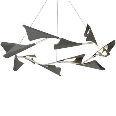 HBF1970507 Hubbardton Forge Plume LED Chandelier - Color: Sil sku HBF1970507