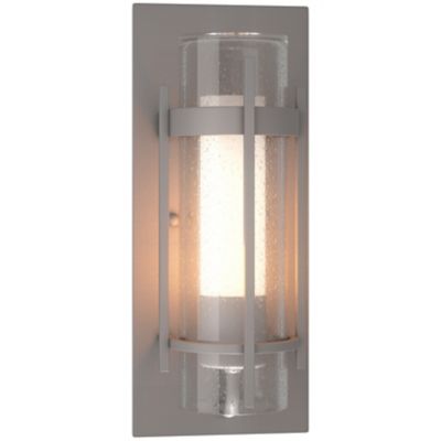 Hubbardton Forge Banded Seeded Glass Outdoor Wall Sconce - Color: Silver - 