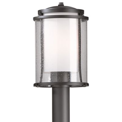 Hubbardton Forge Meridian Outdoor Post Light - Color: Grey - Size: 1 light 