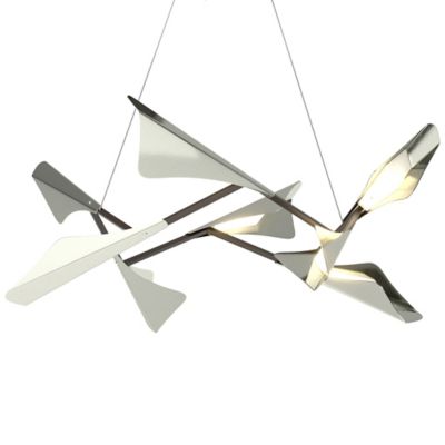 Hubbardton Forge Plume LED Pendant Light - Color: Silver - Size: 1 light - 