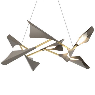 Hubbardton Forge Plume LED Pendant Light - Color: Grey - Size: 1 light - 13