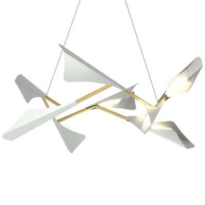 Hubbardton Forge Plume LED Pendant Light - Color: Silver - Size: 1 light - 