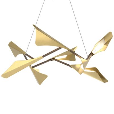 Hubbardton Forge Plume LED Pendant Light - Color: Brass - Size: 1 light - 1