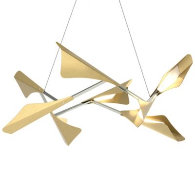 Hubbardton Forge Plume LED Pendant Light - Color: Brass - Size: 1 light - 1