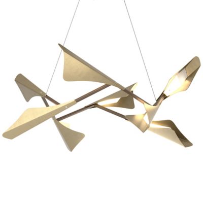 Hubbardton Forge Plume LED Pendant Light - Color: Gold - Size: 1 light - 13