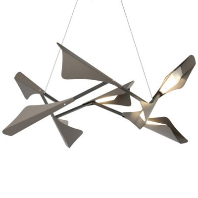 Hubbardton Forge Plume LED Pendant Light - Color: Grey - Size: 1 light - 13