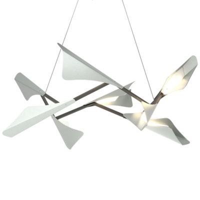 Hubbardton Forge Plume LED Pendant Light - Color: Silver - Size: 1 light - 