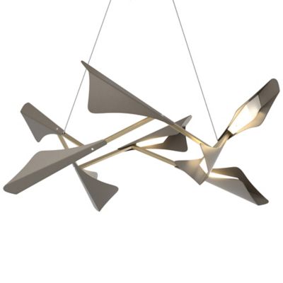 Hubbardton Forge Plume LED Pendant Light - Color: Grey - Size: 1 light - 13