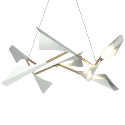 Hubbardton Forge Plume LED Pendant Light - Color: Silver - Size: 1 light - 